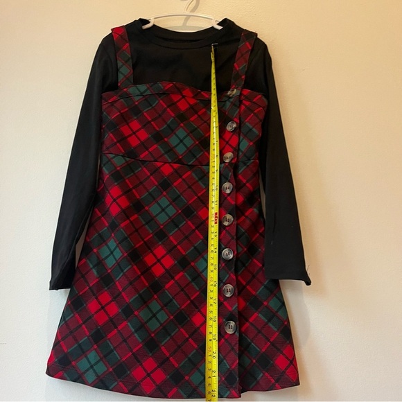 🌼 5/$25 Girls Holiday Plaid Dress Layered Top 6X Monkey Bars Tartan Christmas - Picture 4 of 7